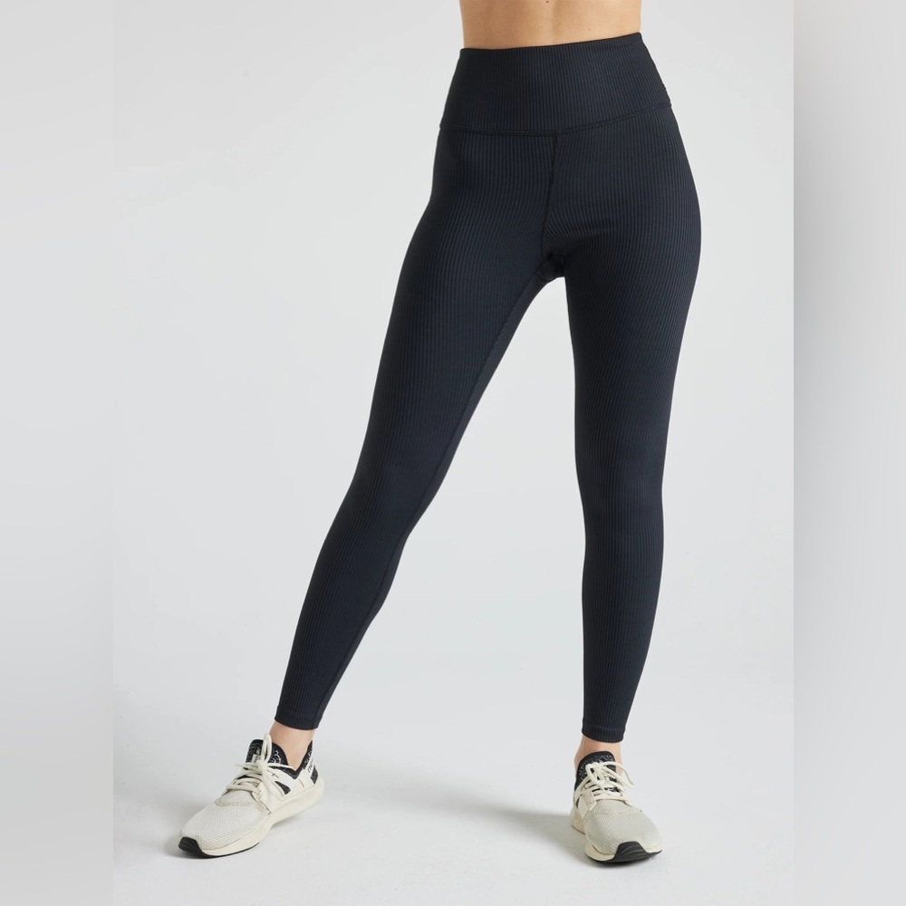 Losano Renew Rib Legging High Rise Athletic Ribbed Black Pants